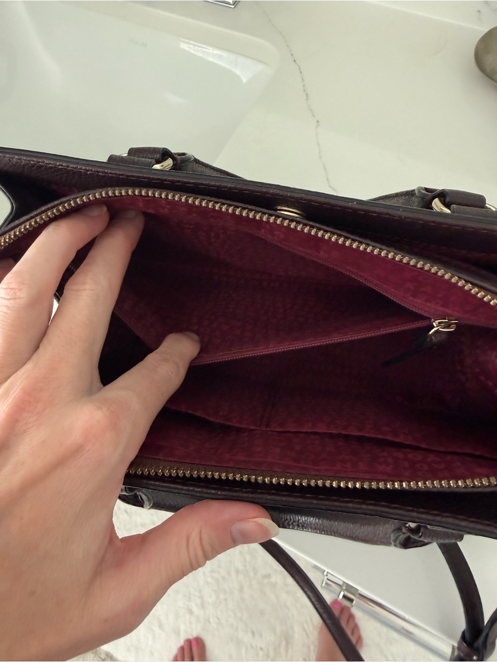 Kate Spade Mulberry Street Lise Satchel Cherrywood Leather - Picture 11 of 14